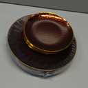 Rubtlamp 60Pcs Amber Plastic Plates - Brown Disposable Plates With Gold Rim, Clear Heavy-duty Party Plates, Hammered Plates Include 30 Dessert Platos, 30 Dinner Platos for Party