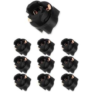Lanuovx 10 Pack T5 2721 T1.5 Twist Lock Wedge Instrument Panel Dash Light Bulbs Base Socket Replacement fit for 2721 206 Type Bulbs