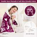 Wearable Heated Blanket Hoodie for Women, Valentines Day Gifts for Her Wife Women, Electric Throw Blanket, Heated Shawl Wraps Poncho, Mothers Day Birthday Anniversary Day Gift, To My Wife, Magenta