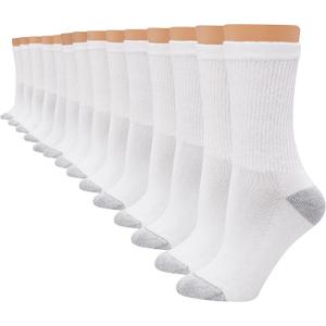 Hanes Women's Socks Pack, Ankle, Crew, No Show Socks, Moisture-wicking, Multi Pack (5-9, White - Crew 14 Pair)