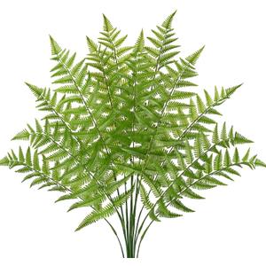 DILATATA 12PCS Artificial Fern Leaves Stems Tropical Faux Fern Foliage Greenery Picks Fake Fern Plants for Vase Wedding Bouquets Home Garden Indoor Outdoor DIY Decor