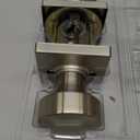 Kwikset Maven Interior Passage Door Knob, Handle for Closet and Hallway Doors, Square Non-Locking Doorknob in Satin Nickel, with Microban Protection (1 Pack)