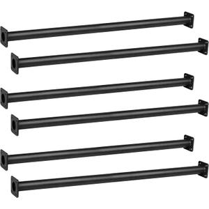 Barcaloo 22 Inch Outdoor Monkey Bars for Backyard - Set of 6, Black Metal Outdoor/Indoor Monkey Bars for Kids - Playground Ladder, Climbing or Swing Set - Kit Includes Mounting Plates & Hardware