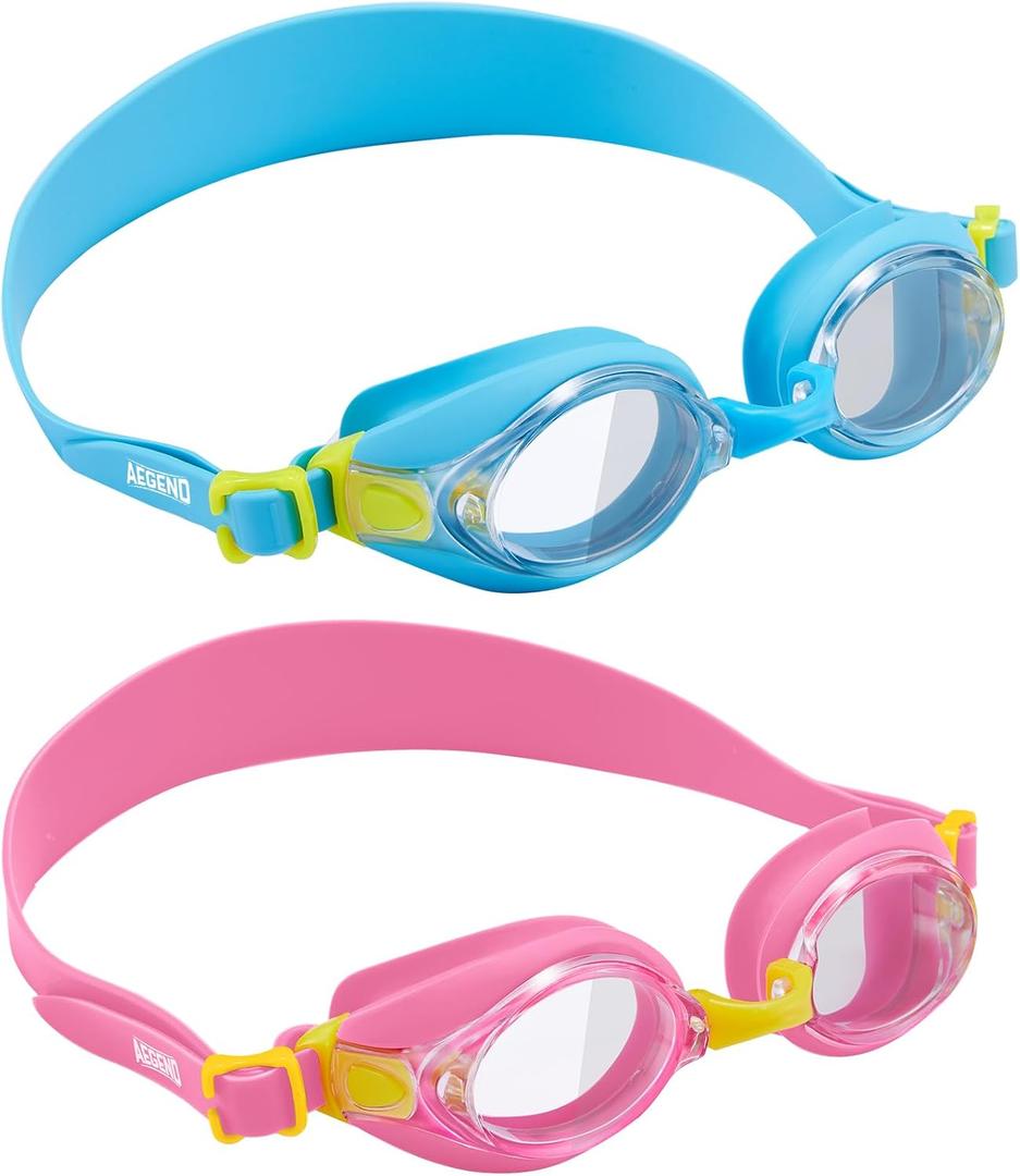 Aegend Kids Swim Goggles 2 Pack for Child/Toddler/Boys/Girls/Teens, No-leaking Waterproof Swimming Goggles for 3-12