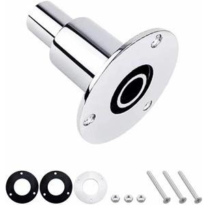 Stainless Steel 316 Straight Thru Hull Exhaust Skin Fitting, Fitting 24mm Tube Pipe Socket Hardware with Bolts and Nuts, for Diesel Parking heaters