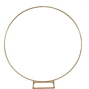 Gold Round Backdrop Stand, Round Backdrop Stand, Stable Enlarged Base Iron Circle Arch Frame for Wedding Party Lawn Decoration, Circle Arch Kit for Birthday, Wedding, Graduation, Photo Background Party