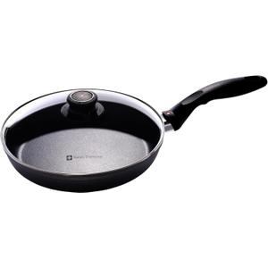 Swiss Diamond Frying Pans Nonstick with Lid, Features Ergonomic Handle, Nonstick Diamond Coated Aluminum Skillets and Oven Safe Frying Pans with Lids, Cover Included, 9.5 Inch
