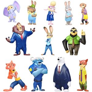 12 Pcs Cartoon Animal Figures Toys Set - City Adventure Themed Mini Action Figures Collection for Kids & Adult, Party Favors, Birthday Gifts