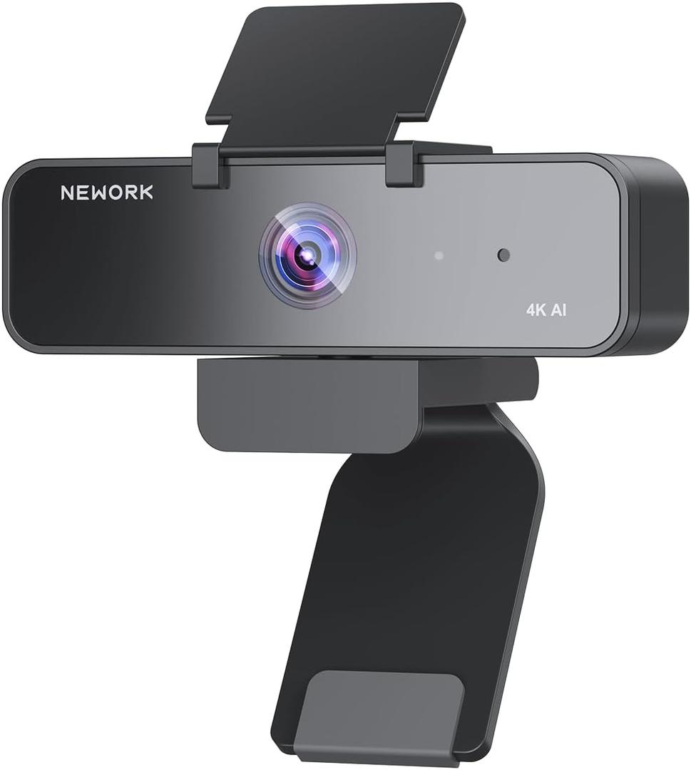 4K Webcam with AI Tracking & AI Framing, Autofocus, Gesture-Controlled 5X Zoom, Noise-Canceling Mic, USB Webcam for PC, Ideal for Streaming, Video Calls, Meetings, Gaming & Recording