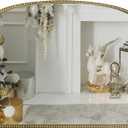 Antique Gold Arched Wall Mirror - 36"x28" with Metal Beaded Frame | Decorative Accent Mirror for Fireplace, Bedroom, Living Room, Dresser, Mantle