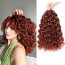 Pre looped Gogo Curl Crochet Hair 12 Inch 8 Packs Pre twisted Short Curly Crochet Hair for Black Women Ocean Wave Braiding Hair Water Wave Deep Braiding Hair (12 inch 350#)