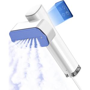 Dovety Steamer for Clothes, Portable Handheld Travel Steamer, Clothing Wrinkles Remover for Gament Steam, 1100W Powerful 2 In 1 Steamer&Iron, 100mL Water Tank Capacity, for 120V Home, Office, Travel (White)