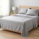 Beckham Hotel Collection Sheets Set Queen Size, 100% Cotton Sateen Fabric, Silky Smooth & Soft, Cool Touch, 16 Deep Pocket, 4-Piece, Gray