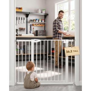 Sekey 36.2" Extra Tall Baby Gate for Stairs, 30-46" No Drilling Dog Gate