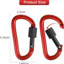 10 Pack Aluminum D Ring Key Rings Clips Locking Carabiner for Camping Fishing and Outdoor UseClips with Screw Gate Multicolored