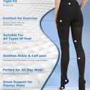 MGANG Medical Compression Pantyhose for Women & Men, 15-20mmHg Graduated Compression Support Tights, Open Toe, Opaque Waist High Compression Stockings for Edema, Varicose Veins, Flight, DVT, Black M