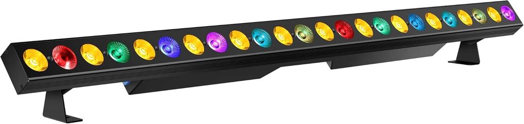 LED Stage Wash Light Bar: 24LED 80W 4IN1 RGBA DMX Light Bar Colorful Beam Lights Sound Activated DMX Controlled Uplights for Events Church DJ Music Dance Wedding Christmas Party Lighting