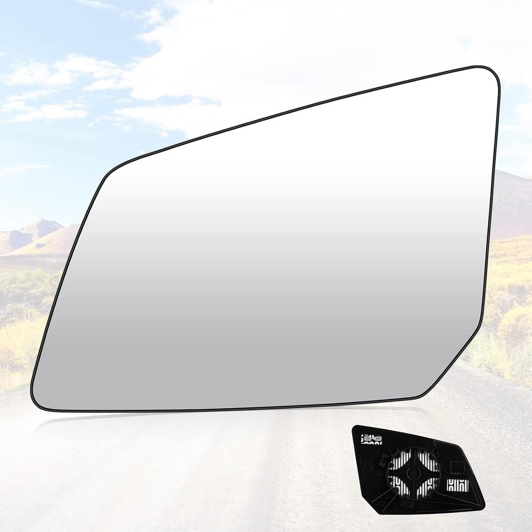 Youxmoto Driver Left Side Mirror Glass Replacement 2007-2016 Fit For GMC Acadia/For Chevy Traverse/For Saturn Outlook, Heated Mirror Glass, Fit 15951926 33223 1324119