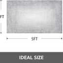 3x5 Area Rug Machine Washable Non Slip Rug Modern Abstract Rug Ultra Soft Indoor Rugs for Bedroom Living Room Entryway Kitchen Foyer Bedside, Grey