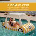 FUNBOY Giant Inflatable Luxury Golf Cart Pool Float, Two Cup Holders, Removable Fringe Shade, Float for Summer Pool Party and Entertainment, 90"
