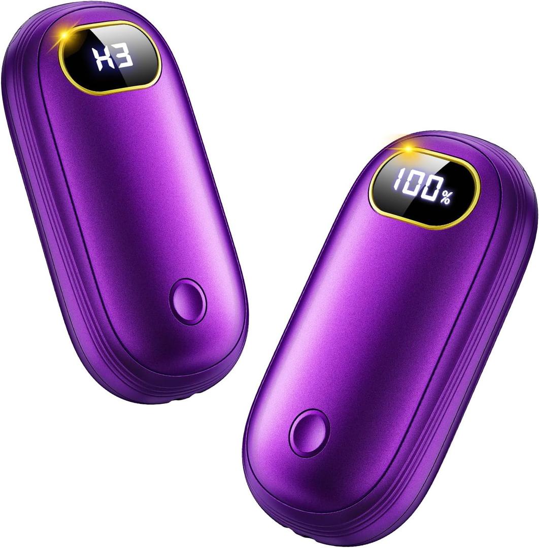Hand Warmers Rechargeable, 14000mAh Electric Hand Warmer 2 Pack Dual-Sided Heating 17Hrs Warmth Max 131 USB-C Portable Pocket Heater for Raynauds, Hunting, Golf, Camping