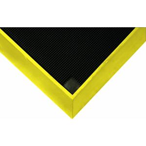 Wearwell Footbath Mat - Black/Yellow. Shoe Mat - 5 Gallon Capacity. Tall Wall for Cleaning Solutions. 32"" L x 39"" W x 2-1/2"" Thickness. For Food Processing Facilities (222.2.5x32x39BK)