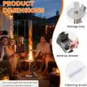 Pellet Heater 50 Inch Patio Heaters for Outdoor Use Stainless Steel Wood Pellet Patio Heater Modern Flame Viewing Experience Pellet Fire Pit for Courtyards, Patios, Camping