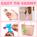 JOYIN 24 Pcs Valentine's Day Gifts Plush Toy & Straws with Cards, Mini Plush Finger Puppets to Hold Straw & Drink Themed Cards, Valentines Day Card for Kids School Classroom Exchange Prizes