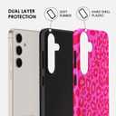 Svanove Cheetah Print Phone Case for Samsung Galaxy S25 Case Girly, Cute Leopard Case for Women, Luxury Trendy Retro Cool Animal Print Design, Aesthetic Pattern Y2k Hard Shell Plastic Cover, Hot Pink