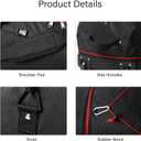32" Soft-Sided Foldable Wheeled Duffle Bag, 110L Expandable 140L Rolling Travel Bag with Matching Storage Pouch, Updated Black-Red