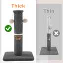 Made4Pets Tall Cat Scratching Post, 23.6" Modern Cat Scratcher with Hanging Balls, Heavy Duty and Thicker Scratching Post for Indoor Cats Adults, Sturdy Base Cat Scratch Post, Dark Grey