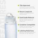 humangear GoToob+ 3-Pack (Large) | Refillable Silicone Travel Bottle | Locking Lid | Food-Safe Material, Clear/Red/Orange, Large (3.4 fl.oz.; 100ml)