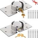 2 Pack Van Door Lock, 73MM Heavy Duty Solid Steel Hidden Shackle Padlock and Hasp Set Keyed Different, with 4pcs Keys and 80mm Screws for Vans, Trucks, Gates, Trailer