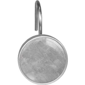 Gray Shower Curtain Hooks Set of 12 Rustproof Metal Decorative Shower Hooks for Curtains Rods Shower Curtain Rings for Bathroom Living Room, 1.45x1.45x1.1 Inches, Gray