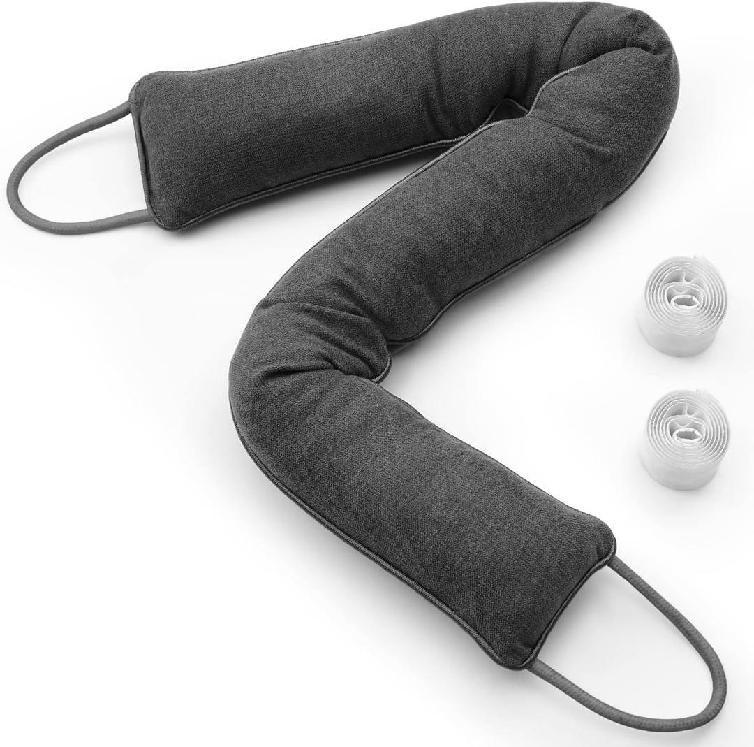 Door Draft Stopper, 42 Inch Weighted Under Door Noise Cold Air Blocker, Heavy Duty Sound Proof Draft Guard Gap Snake for Bottom of Doors and Windows, 2.4lbs (Gray)