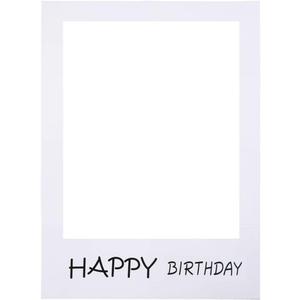 LUOEM Happy Birthday Party Frame Photo Prop Birthday DIY Paper Picture Frame Cutouts Photo Booth Props for Party Supplies