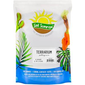Soil Sunrise Terrarium Potting Soil Mix (4 Quarts) w/Blended Filtering Charcoal Custom Made for Terrariums