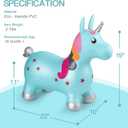 INPANY Bouncy Unicorn Hopper, Horse Hopper, Bouncy Inflatable Animal Ride-on Toy for Children, Boys and Girls, Toddlers (Pump Included)