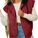 EVALESS Puffer Vest Women Cropped Hooded Zip Up Quilted Sleeveless Jackets 2025 Fall Lightweight Coat with Pockets XL