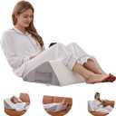 Knee Wedge Pillow, Memory Foam Leg Pillow Bed Wedge for Sleeping, Post Surgery Triangle Pillow Wedge for Knee Support, Leg Elevation, Knees Hip Back Pain Relief (23.6" x 26" x 10", Extra Large, White)