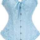 Bustier Corset Top for Women | Overbust Lace Up Waist Cincher Shapewear Lingerie (Small, Cabana Blue)