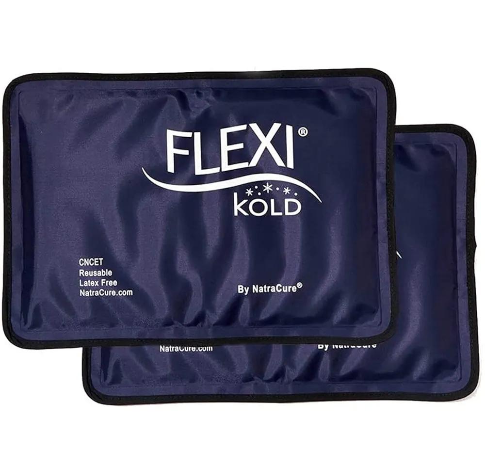 2 FlexiKold Gel Ice Packs - Ice Packs for Injuries Reusable, Back Pain Relief, Knee Ice Pack Wrap, After Surgery, Ice Pack for Knee - 6303-COLD-2PK by NatraCure - 7.5"*11.5" – 2PK