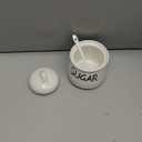 HAOTOP Porcelain Sugar Bowl with Lid and Spoon 12oz (White)