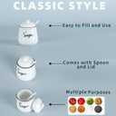HAOTOP Farmhouse Porcelain Sugar Bowl with Lid and Spoon 12oz,Easy to Clean (White)