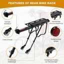 Rear Bike Rack, Aluminum Alloy, Black, 160 lbs Load Capacity, Quick Release, Cycling Camping Touring