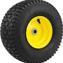2PCS 15x6.00-6 Lawn Mower Tires, 4 Ply Tubeless 15x6-6 Front Tire Assembly Replacement for Craftsman/John Deere/Cub Cadet Riding Mowers,570lbs Capacity,3" Offset Hub,3/4" Bushing
