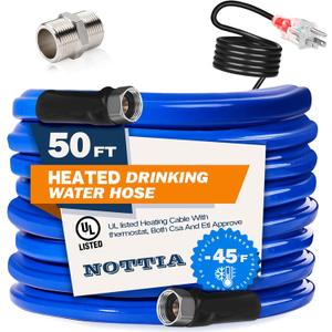 50FT Heated Water Hose -45  Antifreeze Drinking Garden Hose, RV Accessory