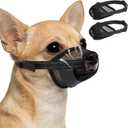 2PCS Dog Muzzles, Soft Muzzle for Small Dogs to Prevent Biting Barking Eating Chewing, Adjustable Air Mesh Breathable Dog Mouth Guard for Grooming, XS