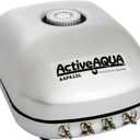 Hydrofarm AAPA15L Active Aqua, 4 Outlets, 6W, 15 L/min Air Pump, Silver,Grey