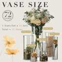 Wehomai 72pcs Glass Cylinder Vases for Centerpieces 4,6,8,10 Inch Clear Flower Vases for Wedding Decorations and Indoor Home Decor, Hurricane Candle Holder for Table Shelf, Party, 72Pack(4+6+8+8+8+10inch)